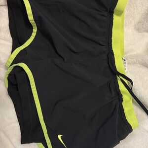 Nike Black and Yellow Board Shorts with Athletic Design